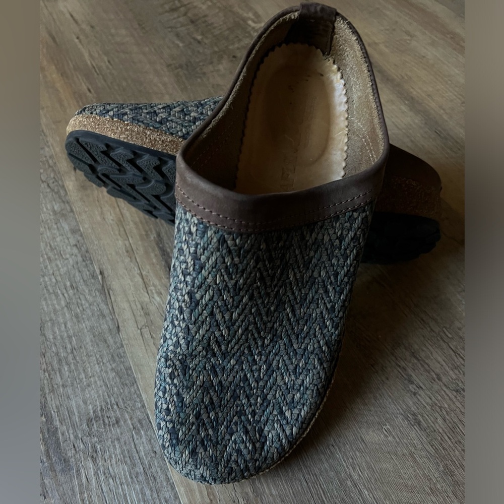 Haflinger Phillip Clogs Mules Leather Tweed Size 41 Women's 10 or Men's 8